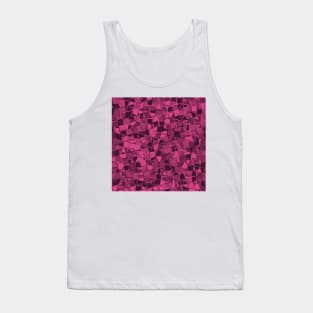 Grid Square Mosaic Pattern (Pink) Tank Top